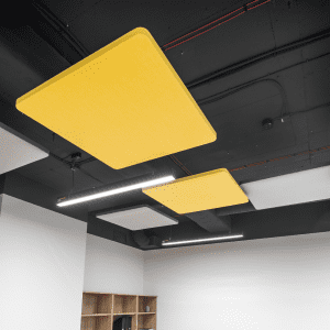 Selva żółte sufitowe ekrany akustyczne do biura