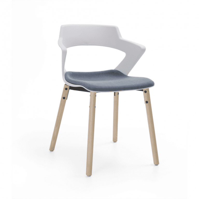 krzesło konferencyjne nogi drewniane nowoczesne białe krzesło konferencyjne na nogach drewnianych Sky Line