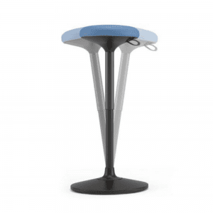 stołek z regulowaną wysokością siedziska i elastyczną podstawą