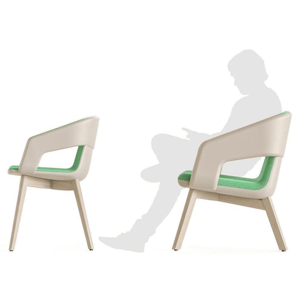 fotel do stołu i fotel wypoczynkowy na stelażu drewnianym