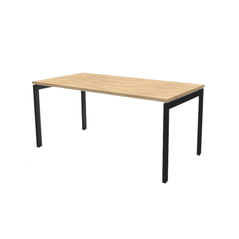 standardowe biurko na stelażu metalowym w kolorze czarnym odporny na zarysowania blat biurka z płyty wiórowej pokrytej żywicą melaminową biurko pracownicze Ogi U