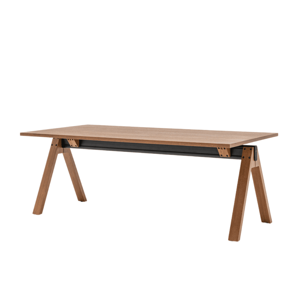 nowoczesne biurko dębowe, drewniane nogi biurka blat wykończony dębową okleiną naturalną