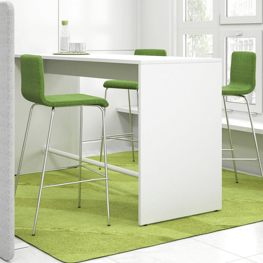 Wysoki Stół Do Spotkań biały stół z płyty wiórowej do biura wysokie krzesła w kolorze zielonym LIGHT
